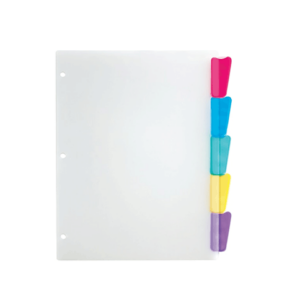 Office Depot® Brand Plastic Dividers
With Insertable Rounded Tabs,
Assorted Colors, 5-Tab
Item #: 409059