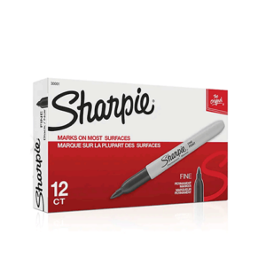 Sharpie Permanent Marker,
Fine Point, Black, 12/Pack (30001)
Item #: 125328|Model #: 30001